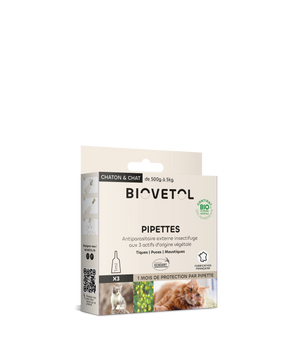 Pipettes Antiparasitaires Biovetol pour Chat et Chaton