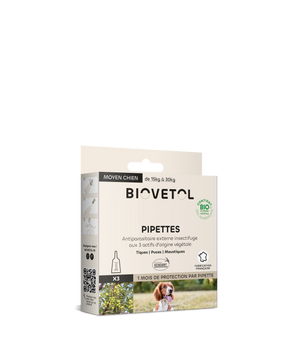 Pipettes Antiparasitaires Biovetol Chien de Taille Moyenne