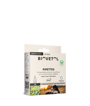 Pipettes Antiparasitaires Biovetol pour Grand Chien