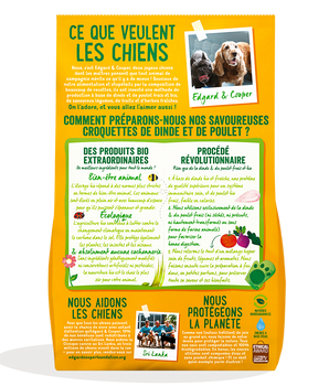 Croquettes Bio Edgard Cooper Dinde Poulet Chien