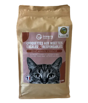 Croquettes Insectes Chat Adulte Stérilisé Invers Fabriqué en France
