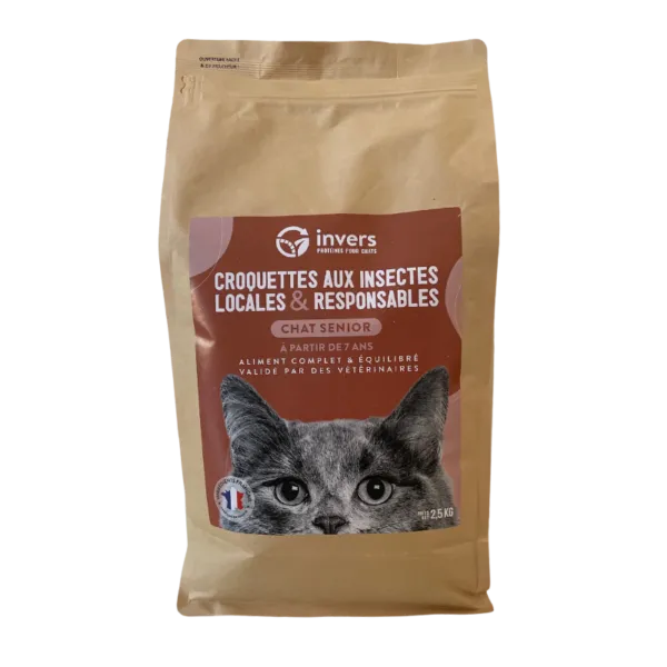 Croquettes Insectes Chat Senior Invers Fabriqué en France