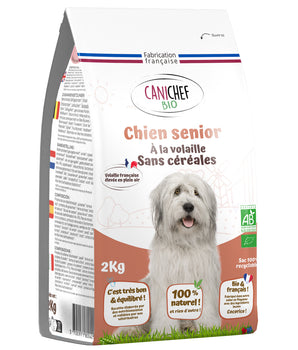 Croquettes Sans Céréales Bio Canichef Volaille Chien Senior