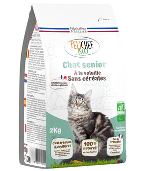 Croquettes Sans Céréales Bio Felichef Volaille Chat Senior
