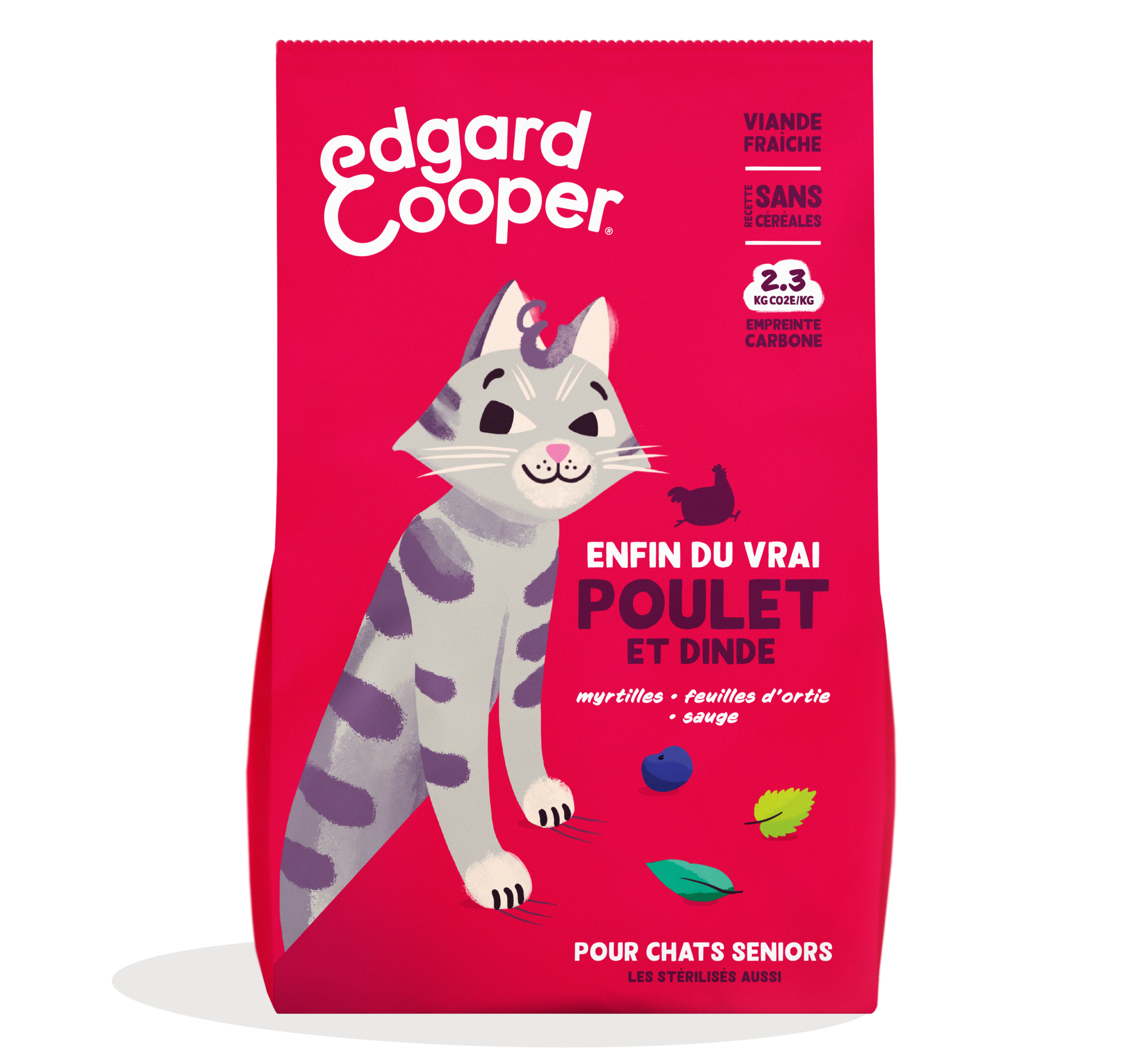 Croquettes Sans Céréales Edgard Cooper Poulet Dinde Chat Senior