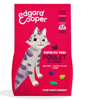 Croquettes Sans Céréales Edgard Cooper Poulet Dinde Chat Senior