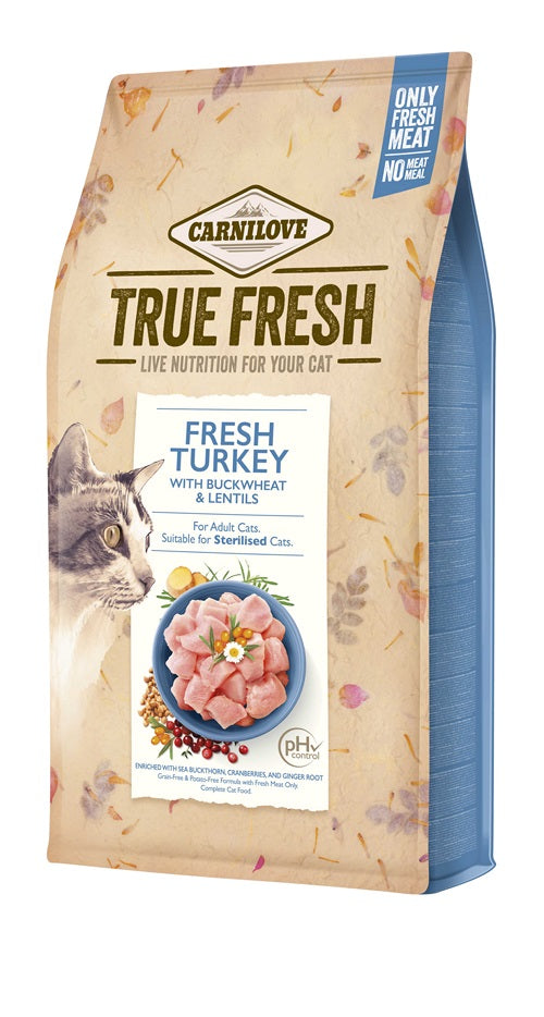 Croquettes Sans Céréales True Fresh Carnilove Dinde pour Chat