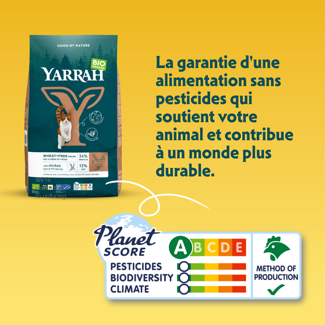 Croquettes Yarrah Bio Sans Ble Poulet Poisson Chat & Chaton