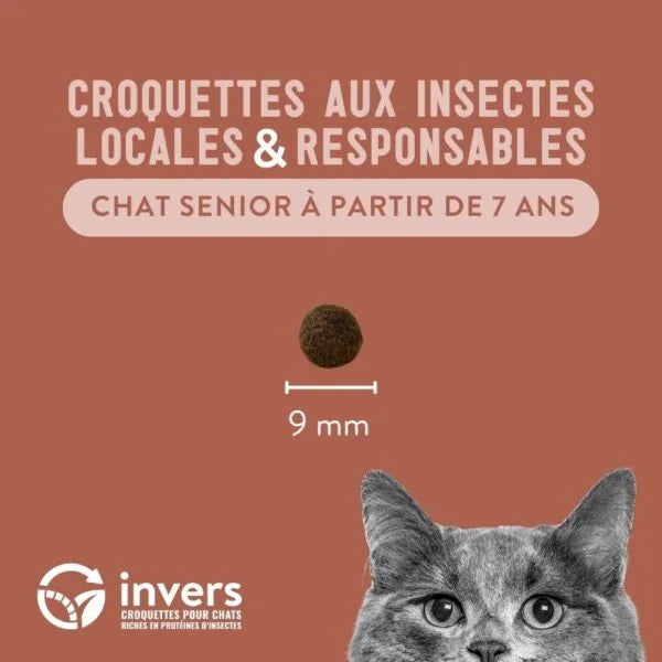 Croquettes Insectes Chat Senior Invers Fabriqué en France