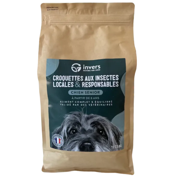 Croquettes Insectes Chien Senior Invers Fabriqué en France