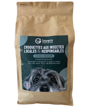 Croquettes Insectes Chien Senior Invers Fabriqué en France