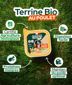 Equilibre & Instinct Patees Bio au Poulet pour Chien