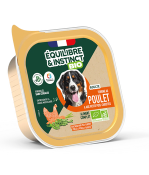 Equilibre & Instinct Patees Bio au Poulet pour Chien