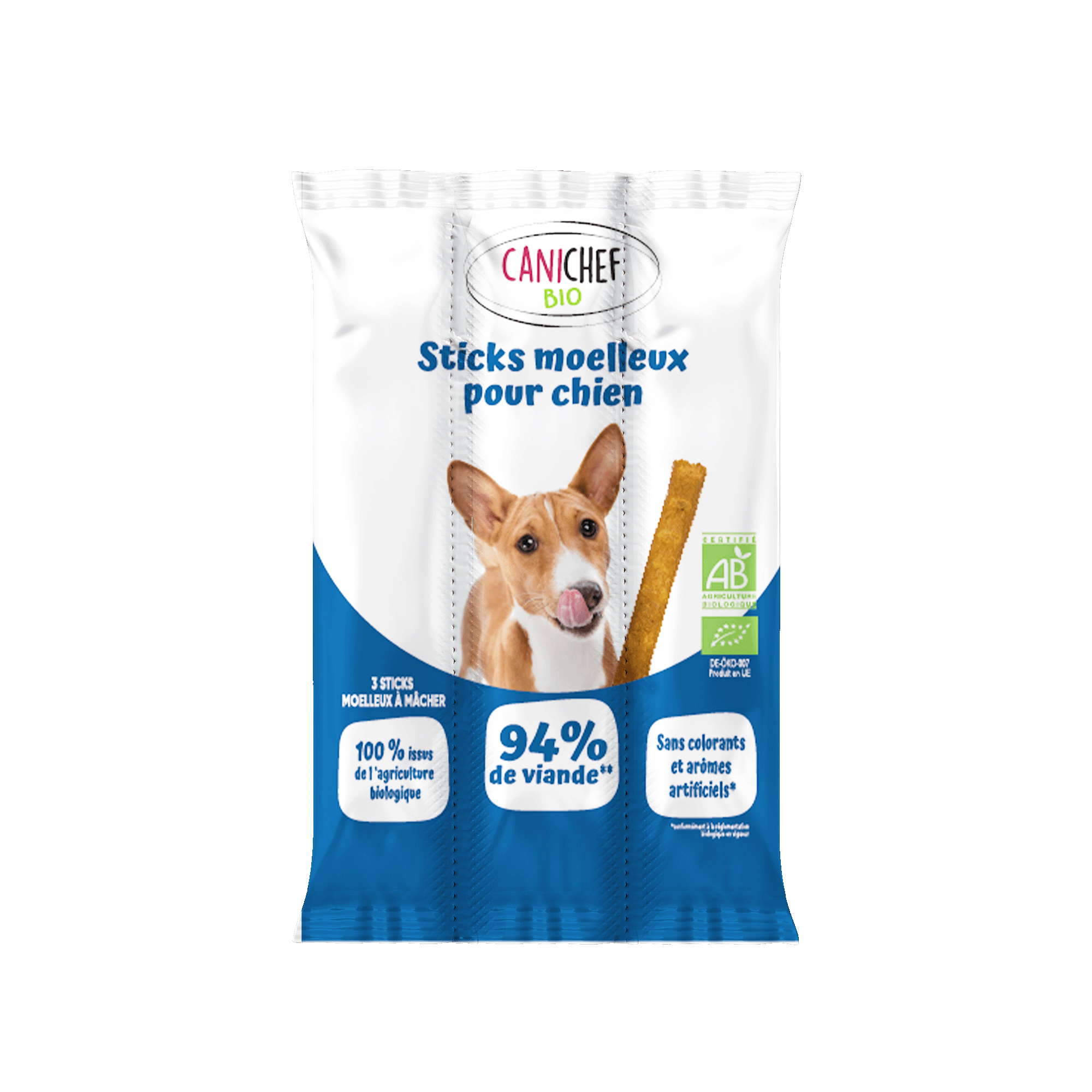 Friandises Bio Sans Céréales au Poulet pour Chien Stick à Mâcher
