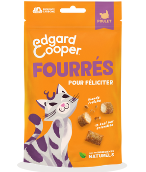 Friandises Sans Céréales Edgard Cooper Fourrées Poulet Chat