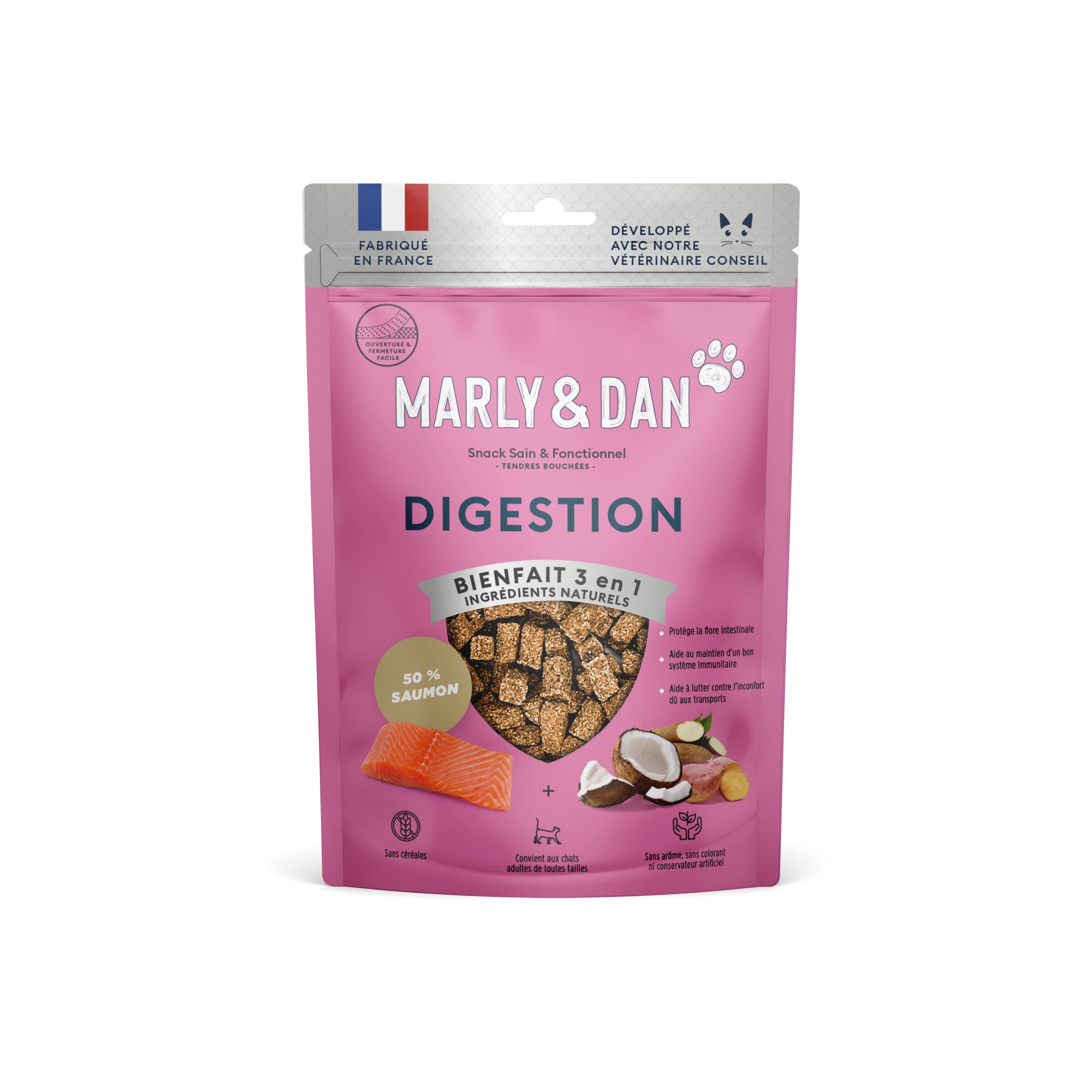 Friandises sans céréales Marly & Dan pour chat.