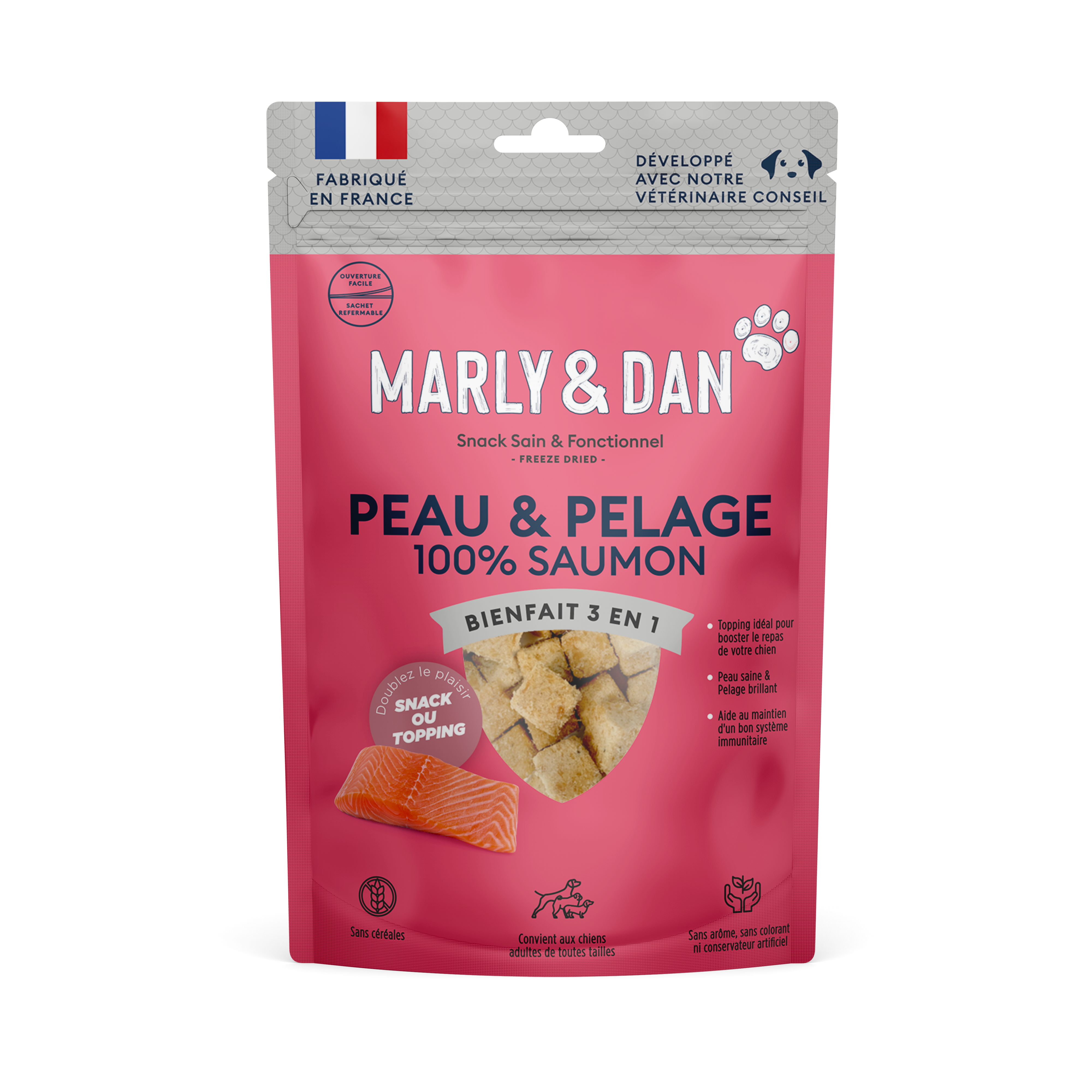 Friandises sans céréales pour chien Marly & Dan.