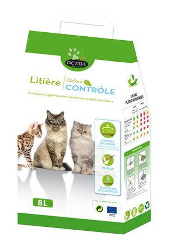 Litière Octave Nature Odeur Contrôle écologique et végétale pour chat