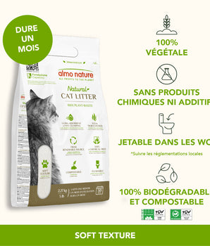 Litière Végétale Ecologique Compostable Biodégradable Almo Nature Cat Litter Soft Texture