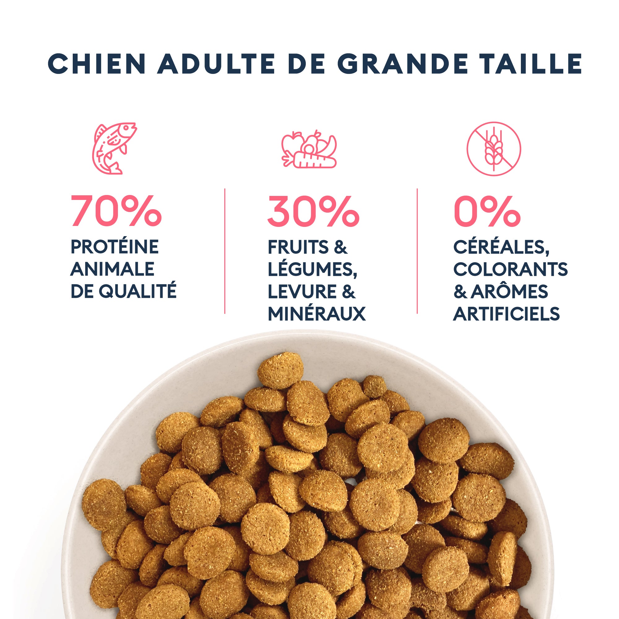 Marly & Dan Croquettes Sans Cereales Saumon Chien Grande Taille