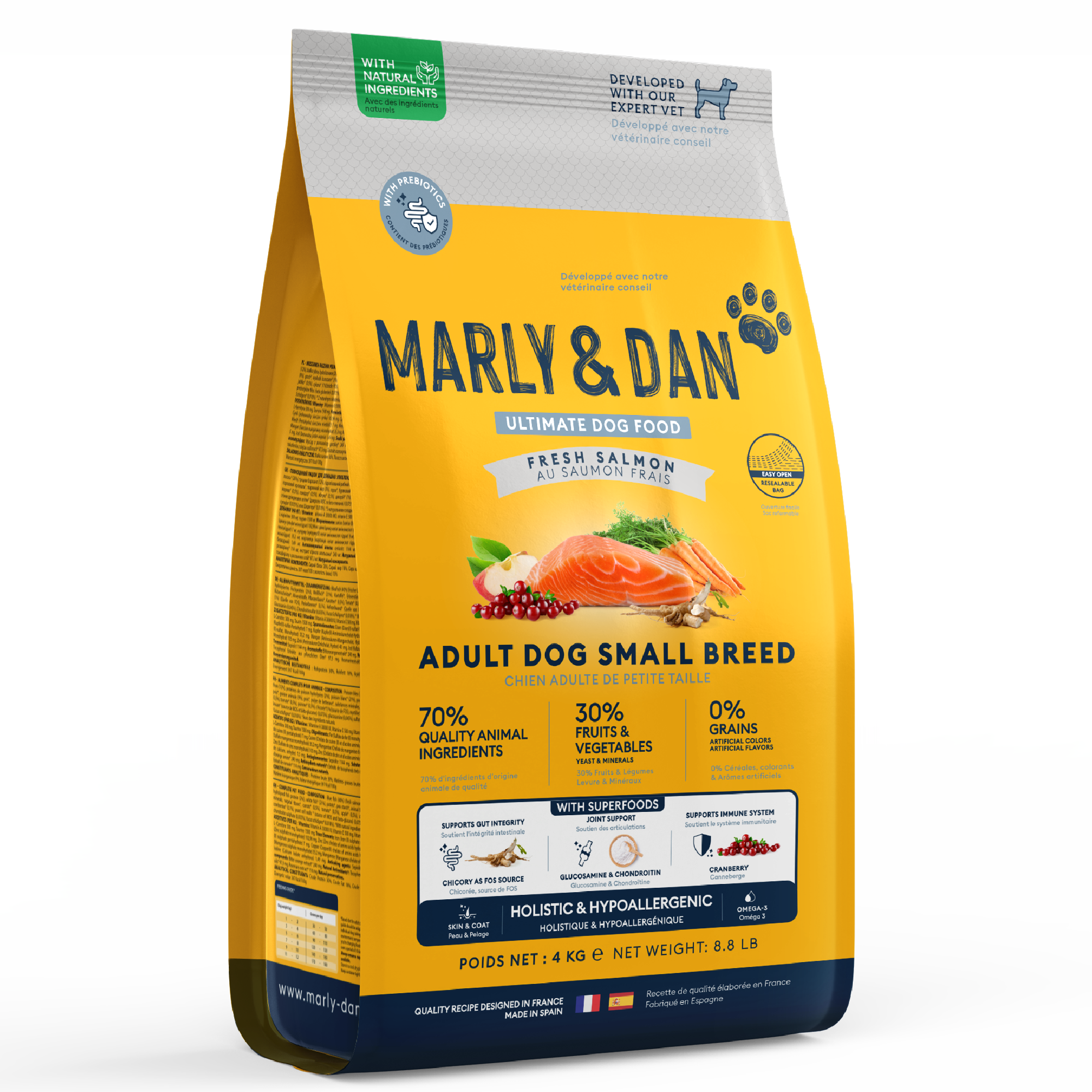 Marly & Dan Croquettes Sans Cereales Saumon Chien Petite Taille