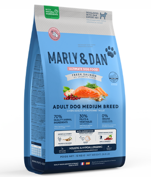 Marly & Dan Croquettes Sans Cereales Saumon Chien Taille Moyenne