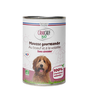 Mousse Bio Sans Céréales Canichef au Poulet pour Chien