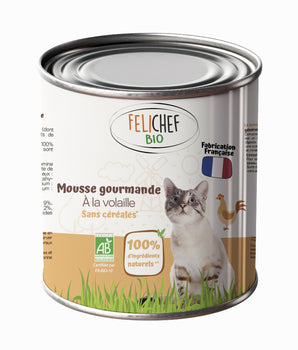 Mousse Bio Sans Céréales Felichef à la Volaille pour Chat