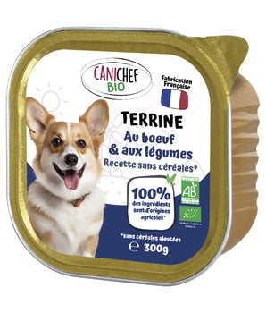 Pâté Bio Sans Céréales Canichef au bœuf pour Chien