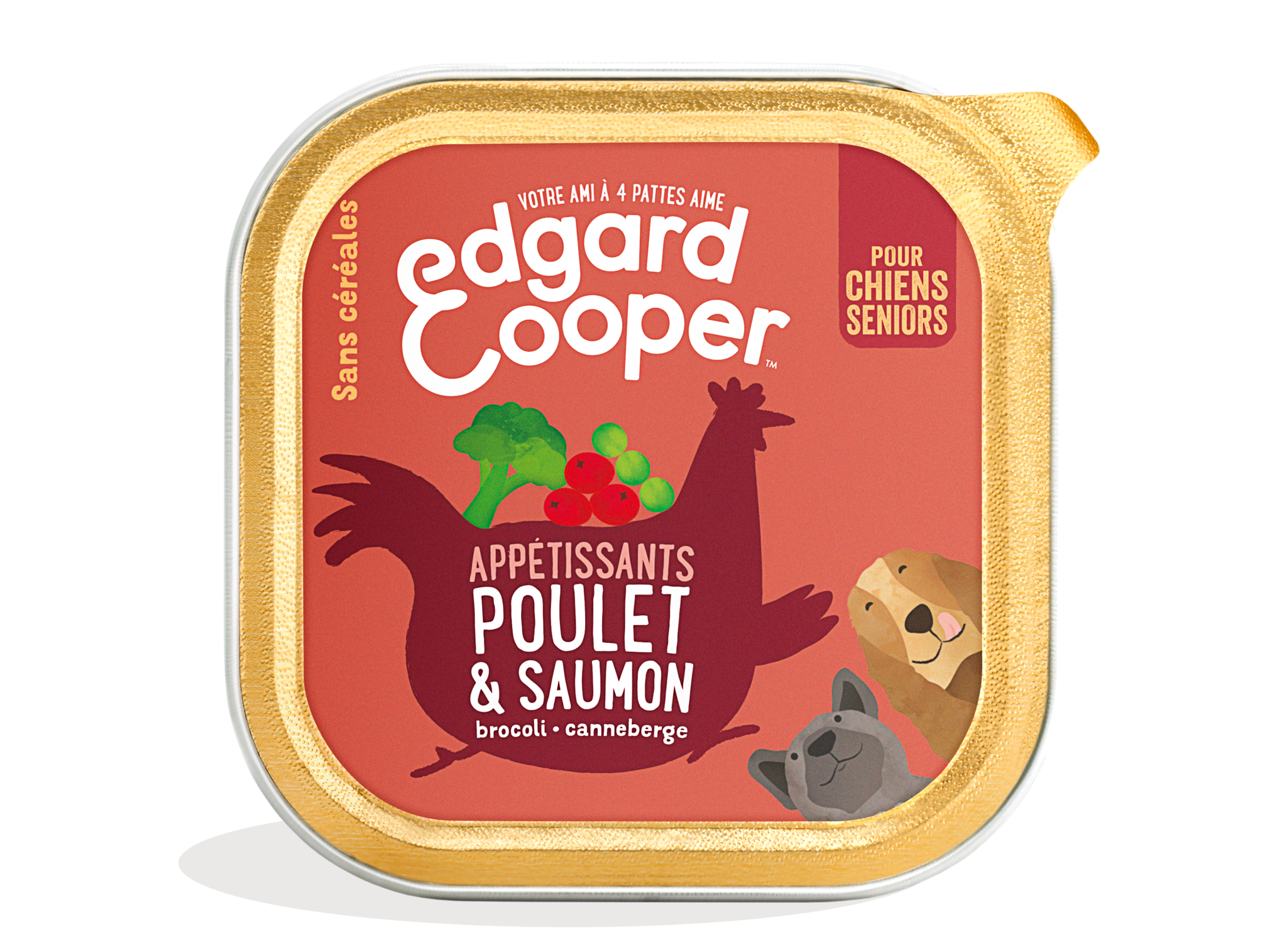Pâté Sans Céréales Edgard Cooper Poulet Saumon Chien Senior