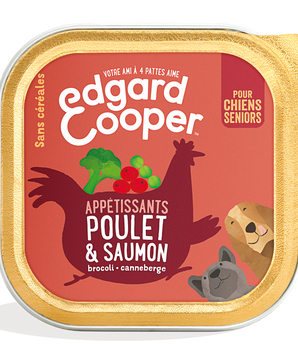 Pâté Sans Céréales Edgard Cooper Poulet Saumon Chien Senior