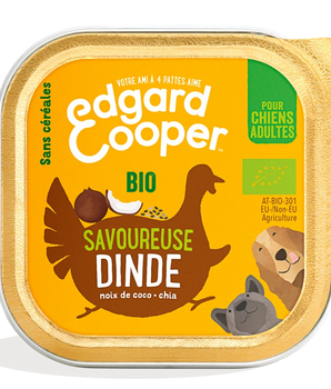 Pâtée Bio Sans Céréales Edgard Cooper Dinde Chien