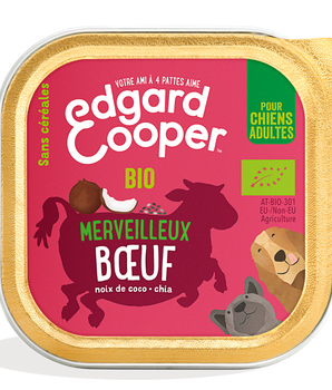Pâtée Bio Sans Céréales Edgard Cooper Bœuf Chien