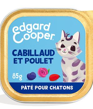 Pâtée Sans Céréales Edgard Cooper Cabillaud Poulet Chaton