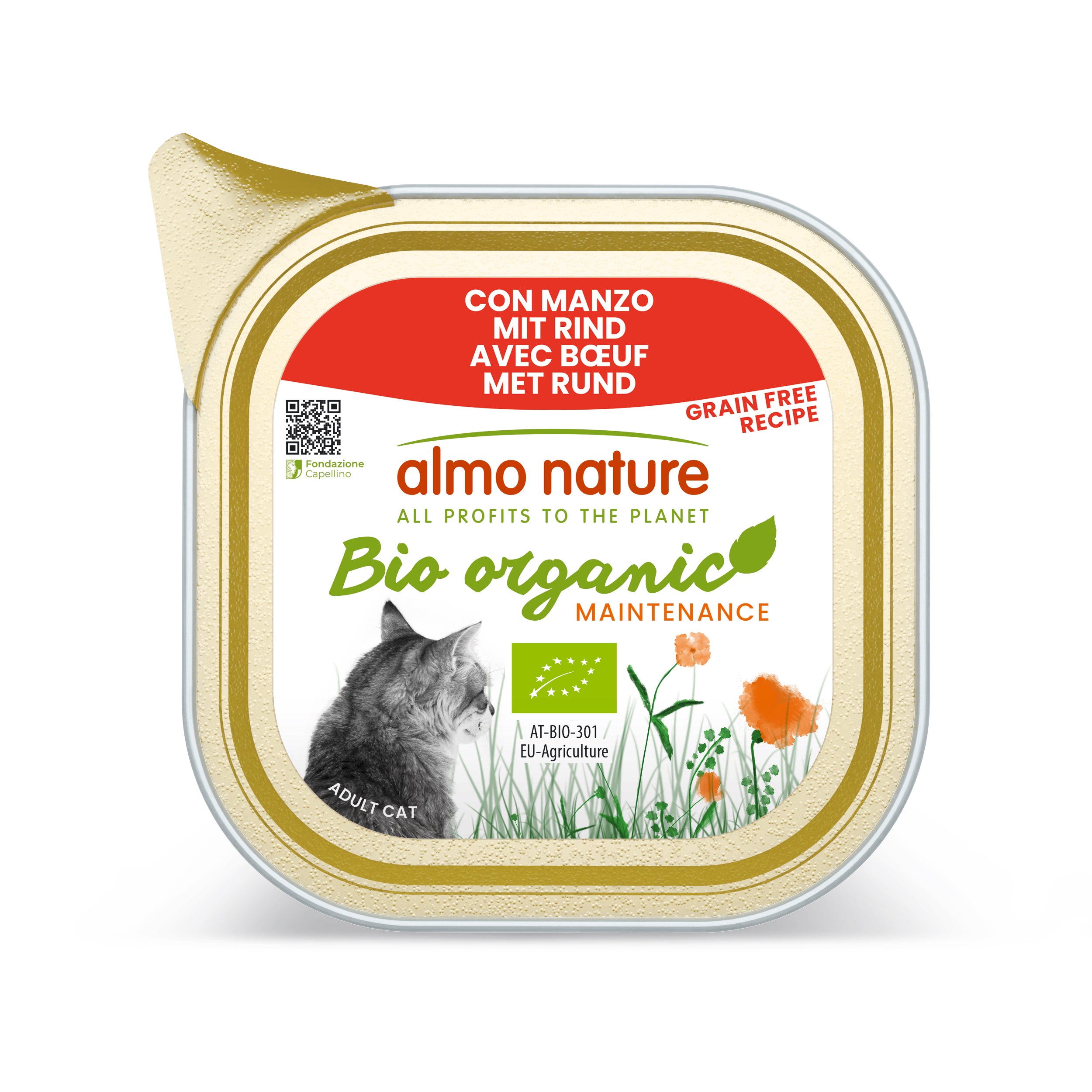 Pâtées Bio Organic Sans Céréales Almo Nature Bœuf pour Chat