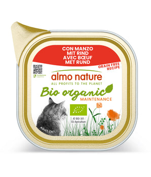 Pâtées Bio Organic Sans Céréales Almo Nature Bœuf pour Chat