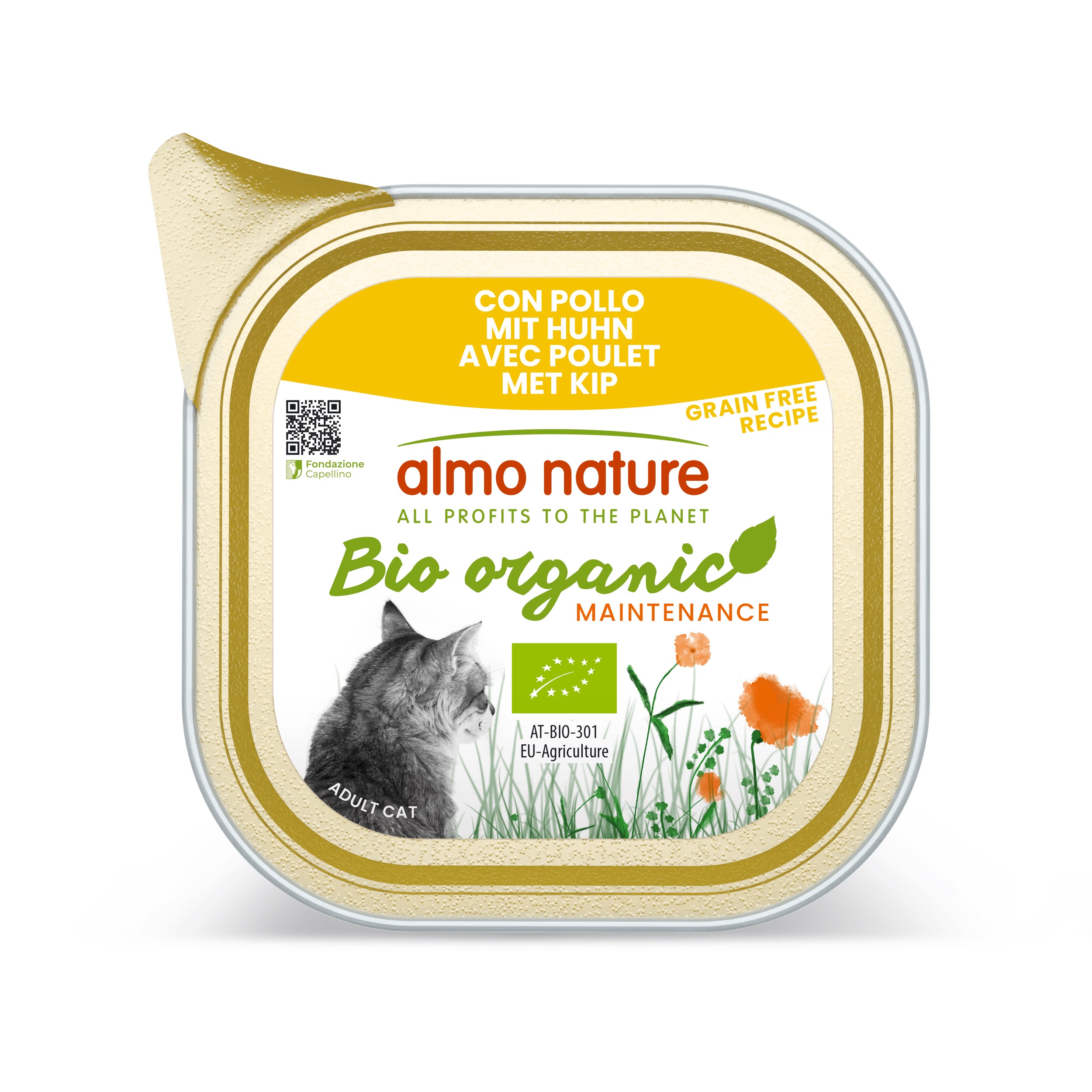 Pâtées Bio Organic Sans Céréales Almo Nature Poulet pour Chat