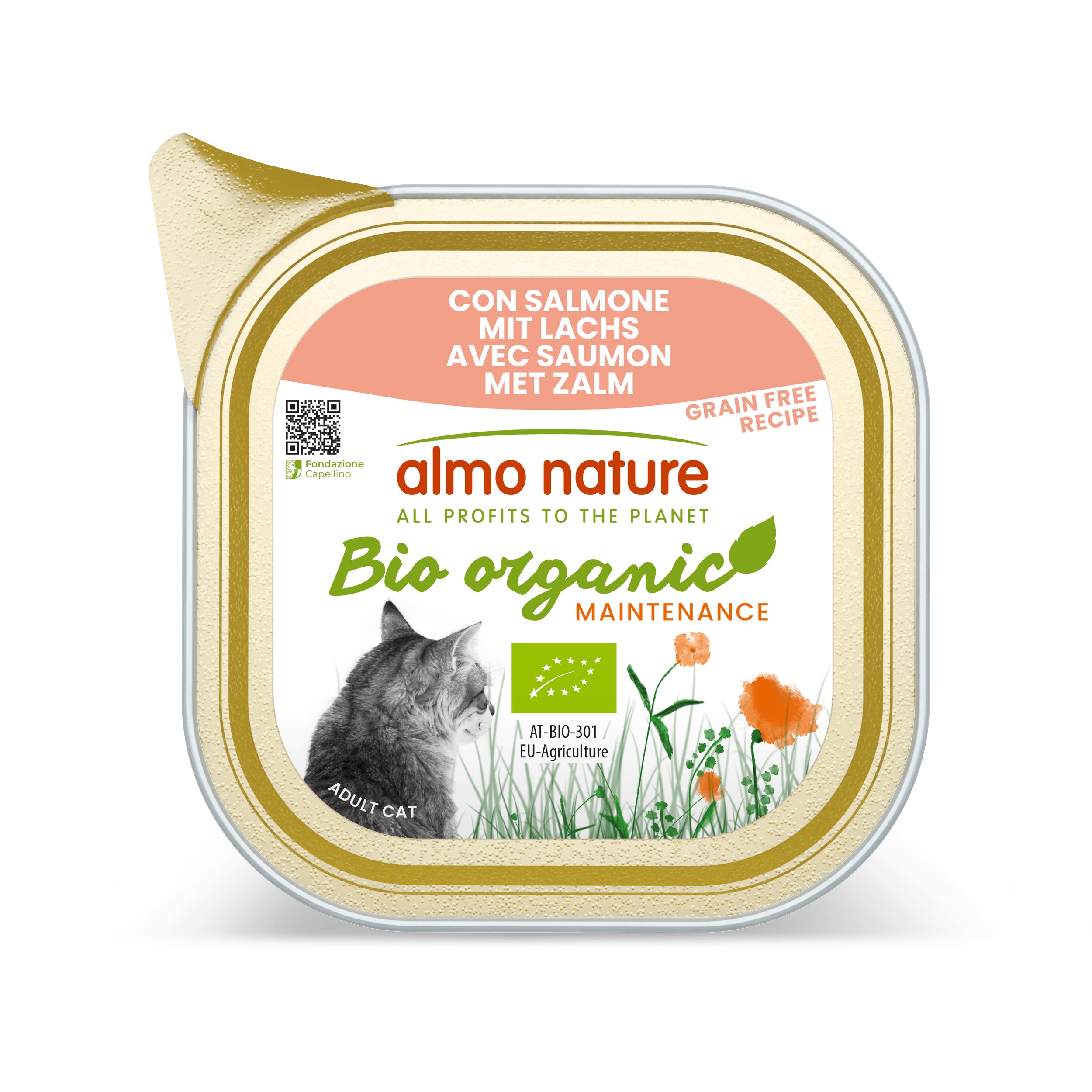 Pâtées Bio Organic Sans Céréales Almo Nature Saumon pour Chat