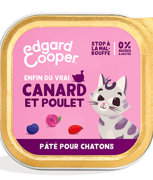 Pâtée Sans Céréales Edgard Cooper Canard Poulet Chaton