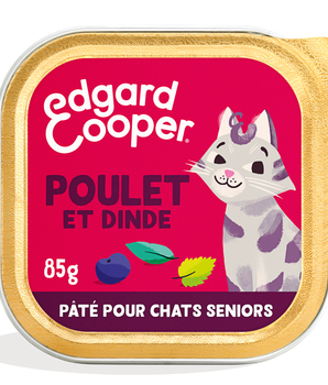 Pâtée Sans Céréales Edgard Cooper Poulet Dinde Chat Senior