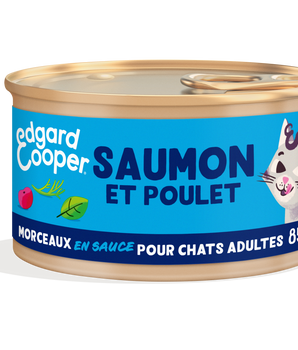 Pâtée Sans Céréales Edgard Cooper Saumon Poulet Chat
