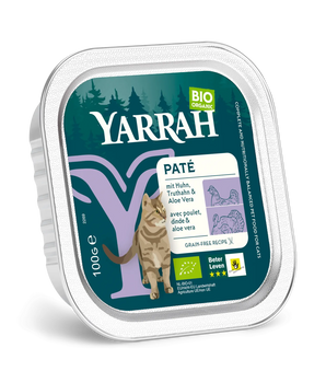 Pâtées Yarrah Bio Sans Céréales Poulet & Dinde pour Chat