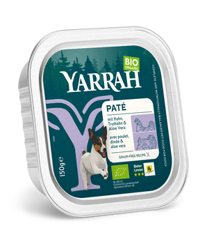 Pâtées Yarrah Bio Sans Céréales Poulet & Dinde pour Chien