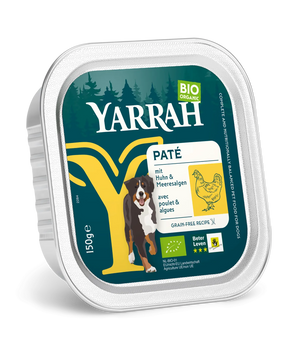 Pâtées Yarrah Bio Sans Céréales Poulet pour Chien
