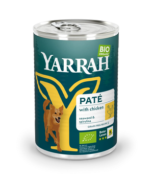 Pâtées Yarrah Bio Sans Céréales Poulet pour Chien