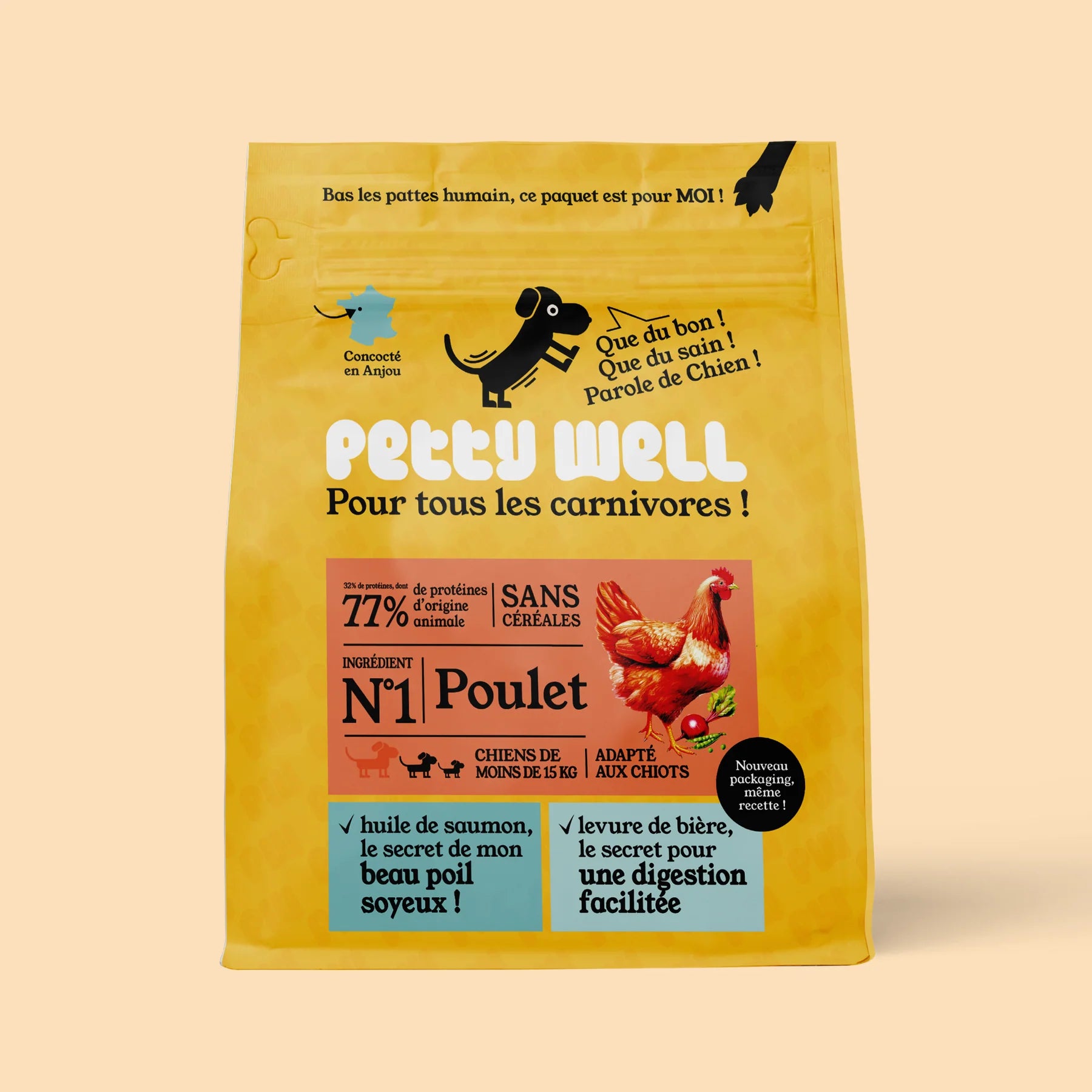 Petty Well Croquettes Sans Cereales Poulet Legumes Chien Petite Moyenne Taille 6kg