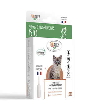 Pipettes Antiparasitaires Bio Felichef Naturel Chat Chaton