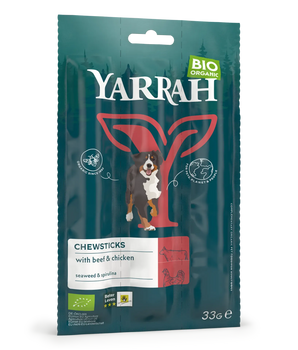 Yarrah - Bâtonnets à mâcher Bio au Bœuf pour Chien