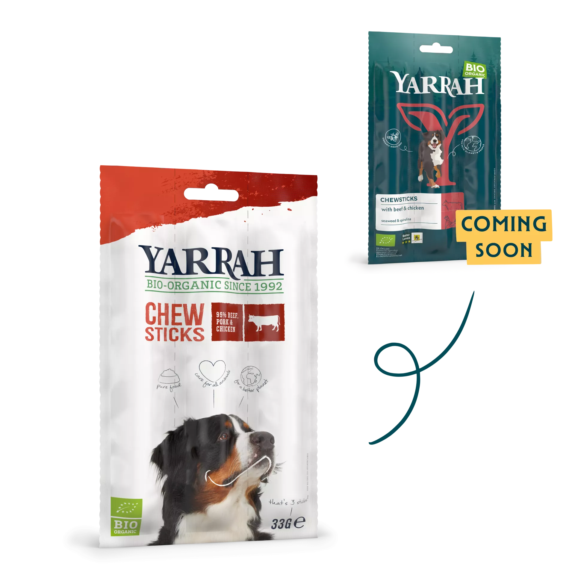 Yarrah - Bâtonnets à mâcher Bio au Bœuf pour Chien