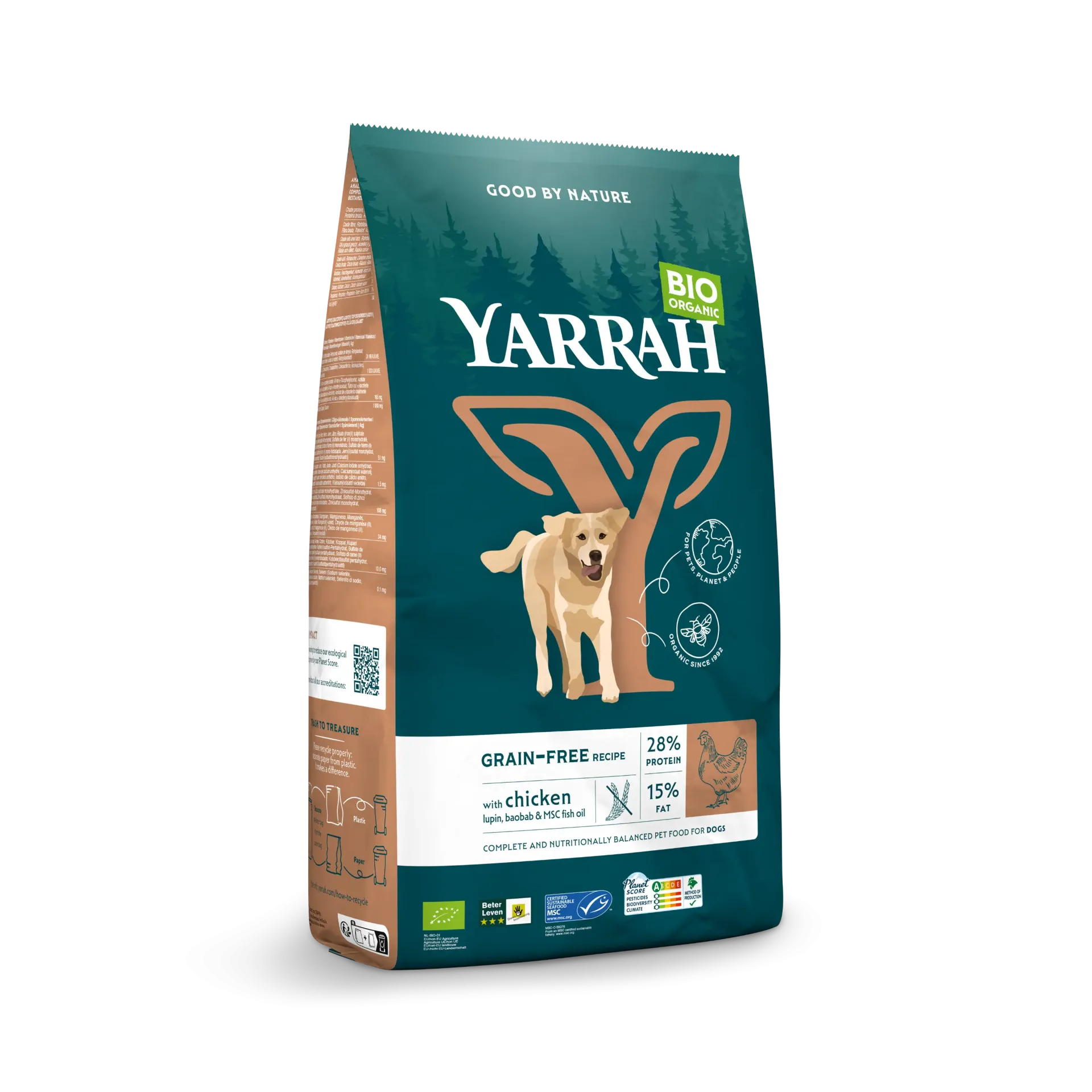 Yarrah - Croquettes Bio Sans Cereales Poulet & Poisson pour Chien